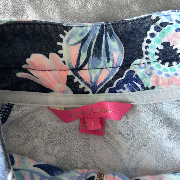 Lilly Pulitzer Skipper Popover High Tide Holy Flockamolie Women's Size Large - Picture 3 of 7